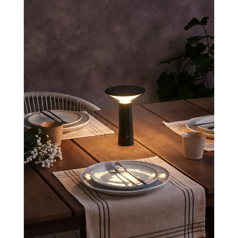 LEVIRA - Tafellamp - Zwart - IJzer