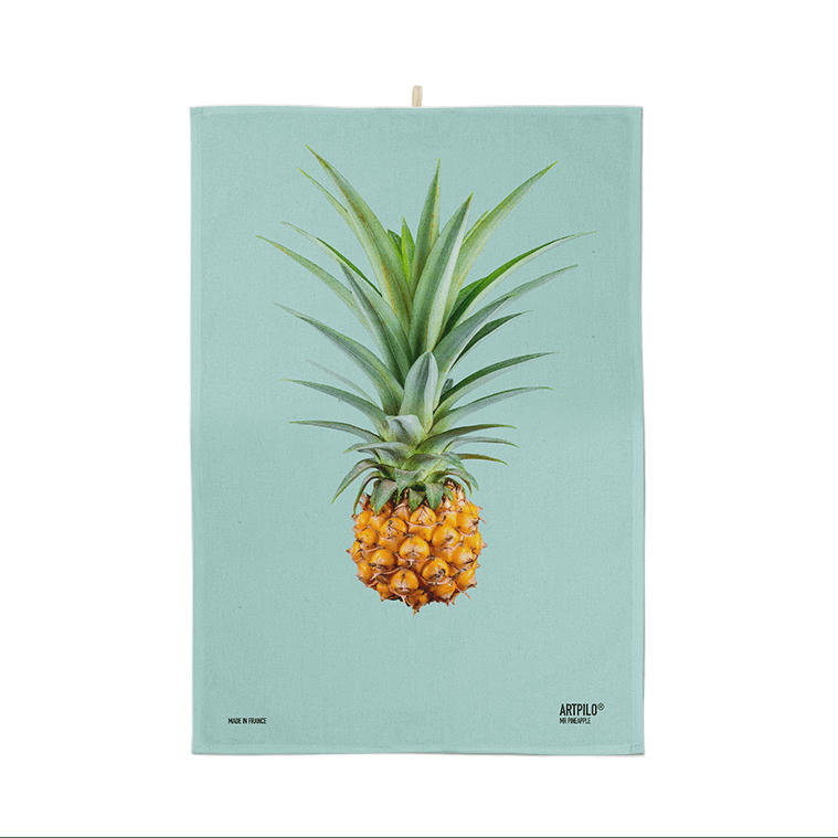 - Torchon fruit ananas coton bleu