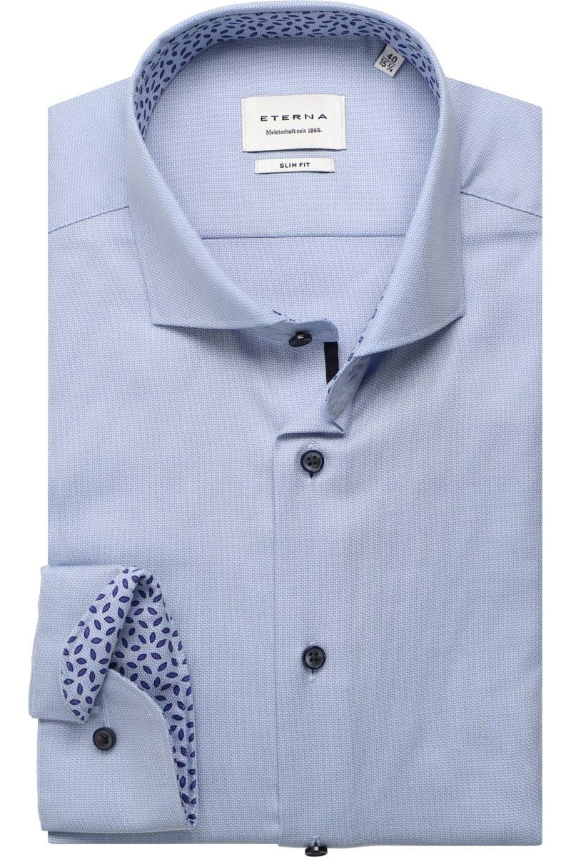 ETERNA Slim Fit Hemd mittelblau, Strukturiert