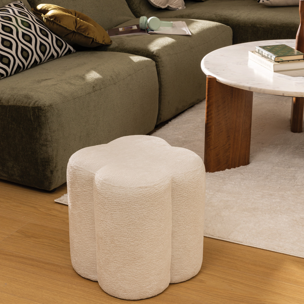 Pouf "Lavon" White, 38x35x35 cm