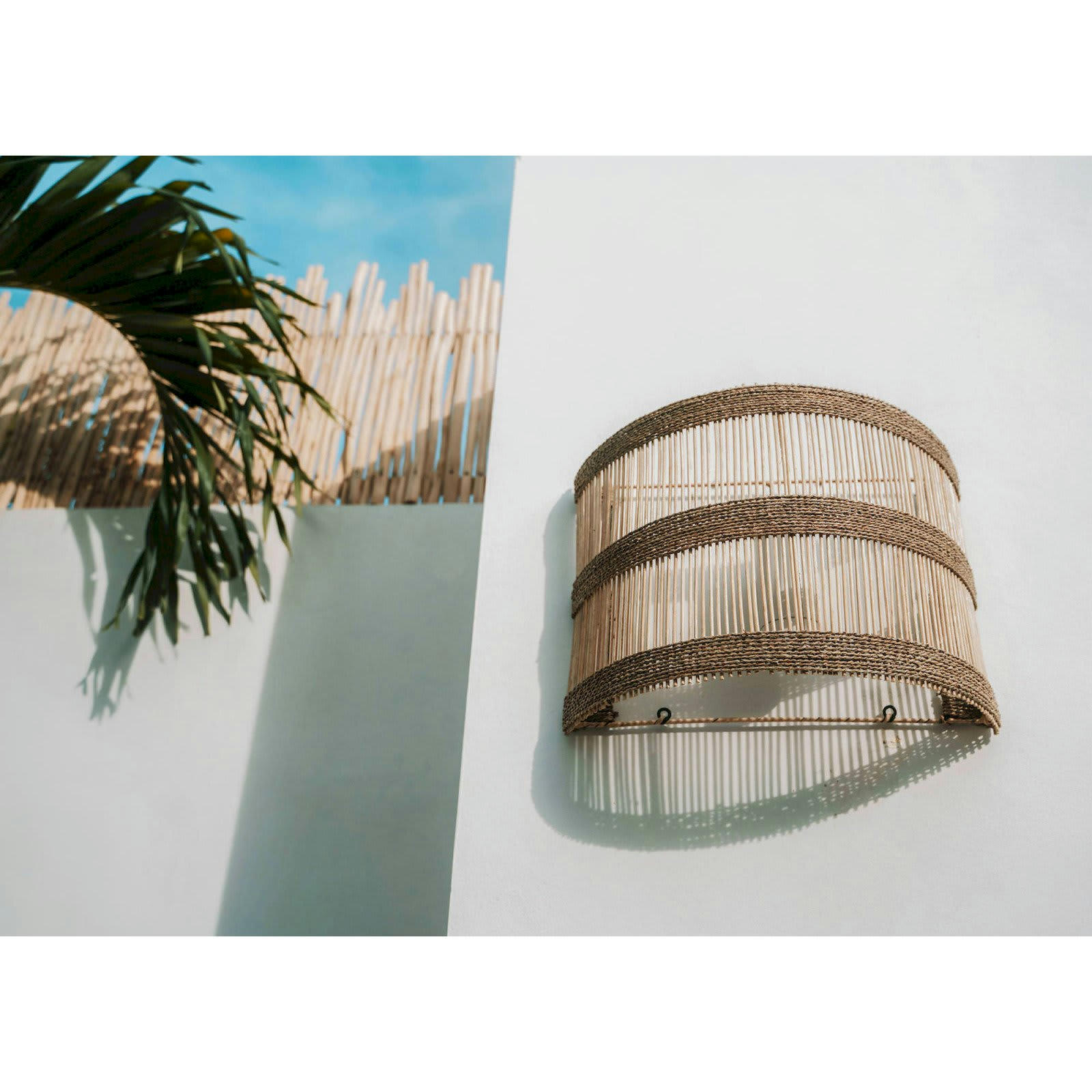 BALI BAZAR - Applique Rotin Bois clair 40x15x30 cm