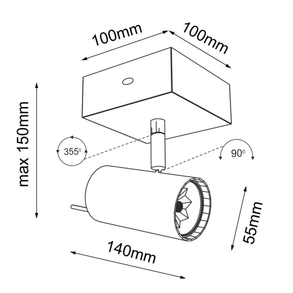 Spot reflektor kwadratowy biały FUSSA 1xGU10x10W wym:15x14x10cm IP20 Shilo