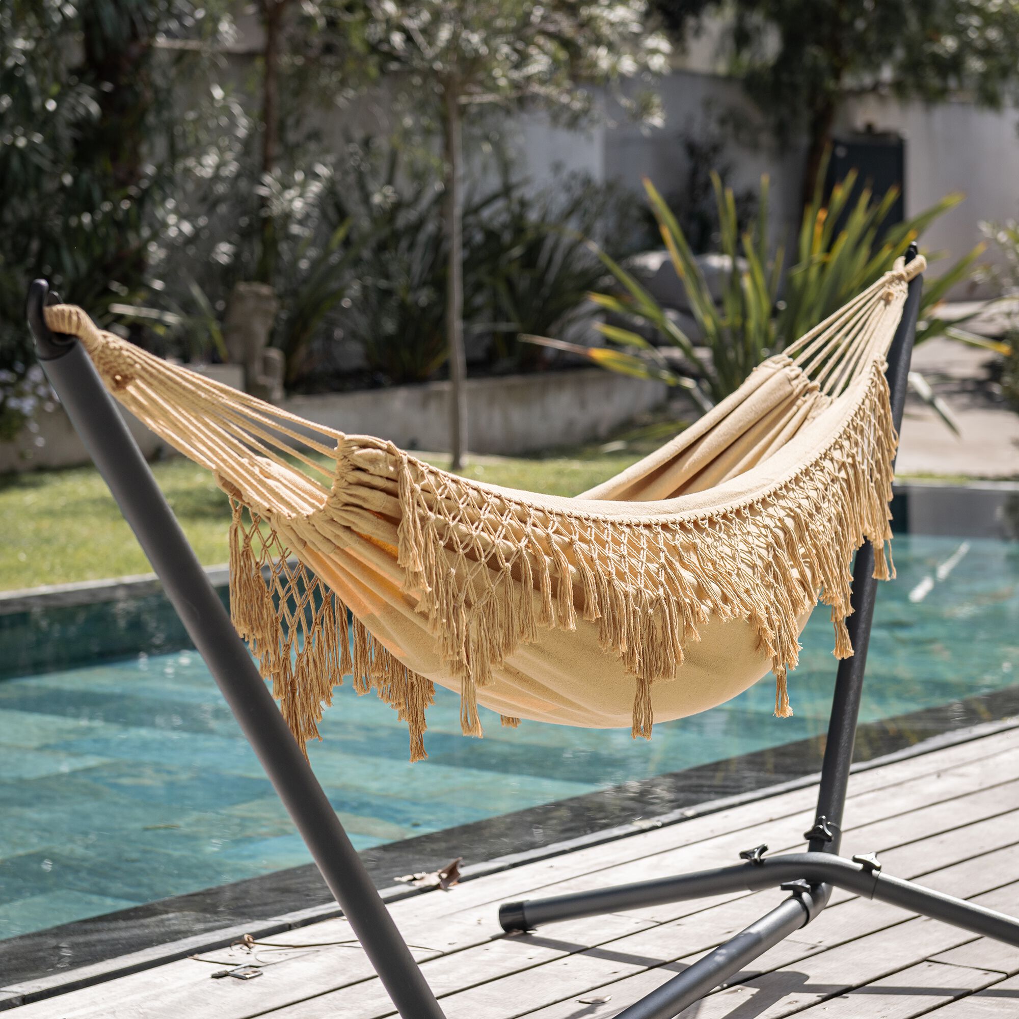 PUGLIA - Hamac en polycoton - beige nèfle
