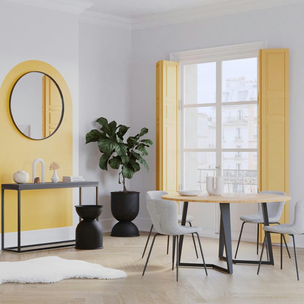 KOKO - Chaise à motifs pied-de-poule et pieds en métal (lot de 2)