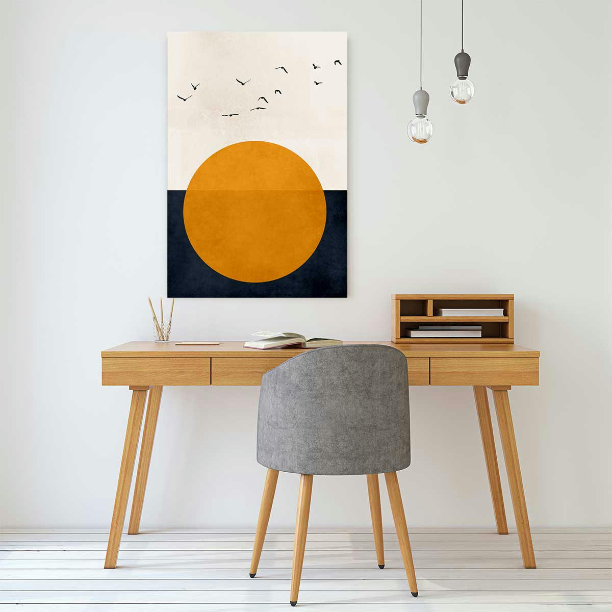 - Tableau paysage Soleil couchant imprimé sur toile 60x90cm