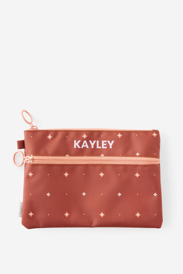 Personalised Double Zip Pencil Case