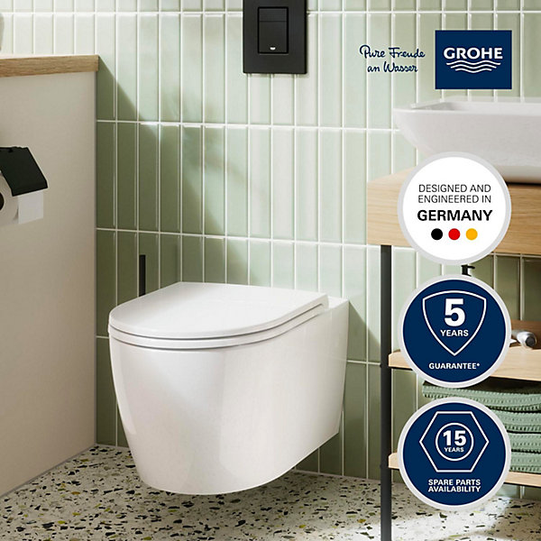 GROHE Pack WC suspendu Start Round caréné sans bride, abattant frein de chute déclipsable