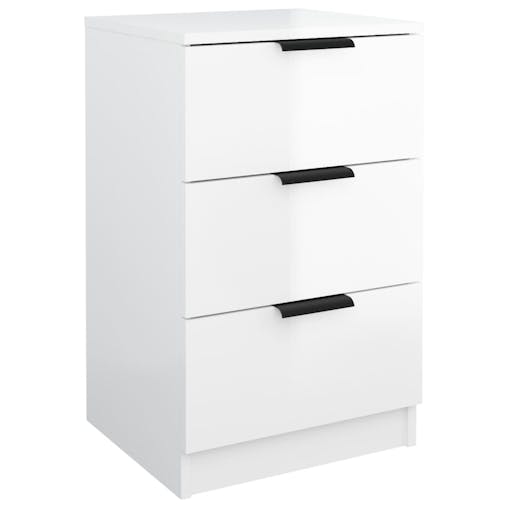 NNEVL Bedside Cabinets 2 pcs High Gloss White 40x36x65 cm
