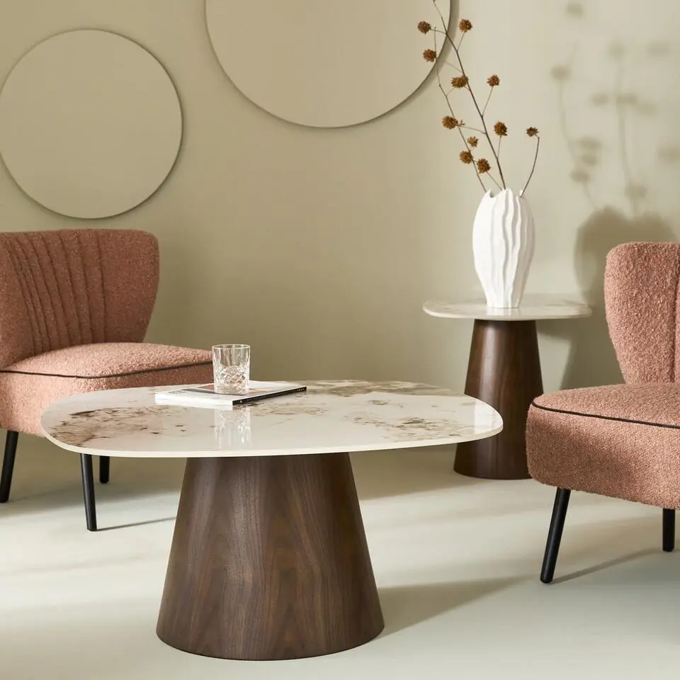 Signature - ALESSANDRA Tafel - Bruin - 45x90x90 cm