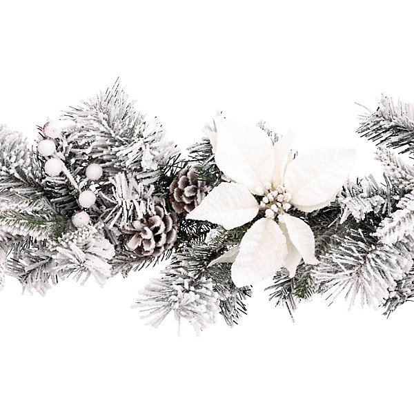 Guirlande nature floquée 2m blanc - feeric lights &christmas