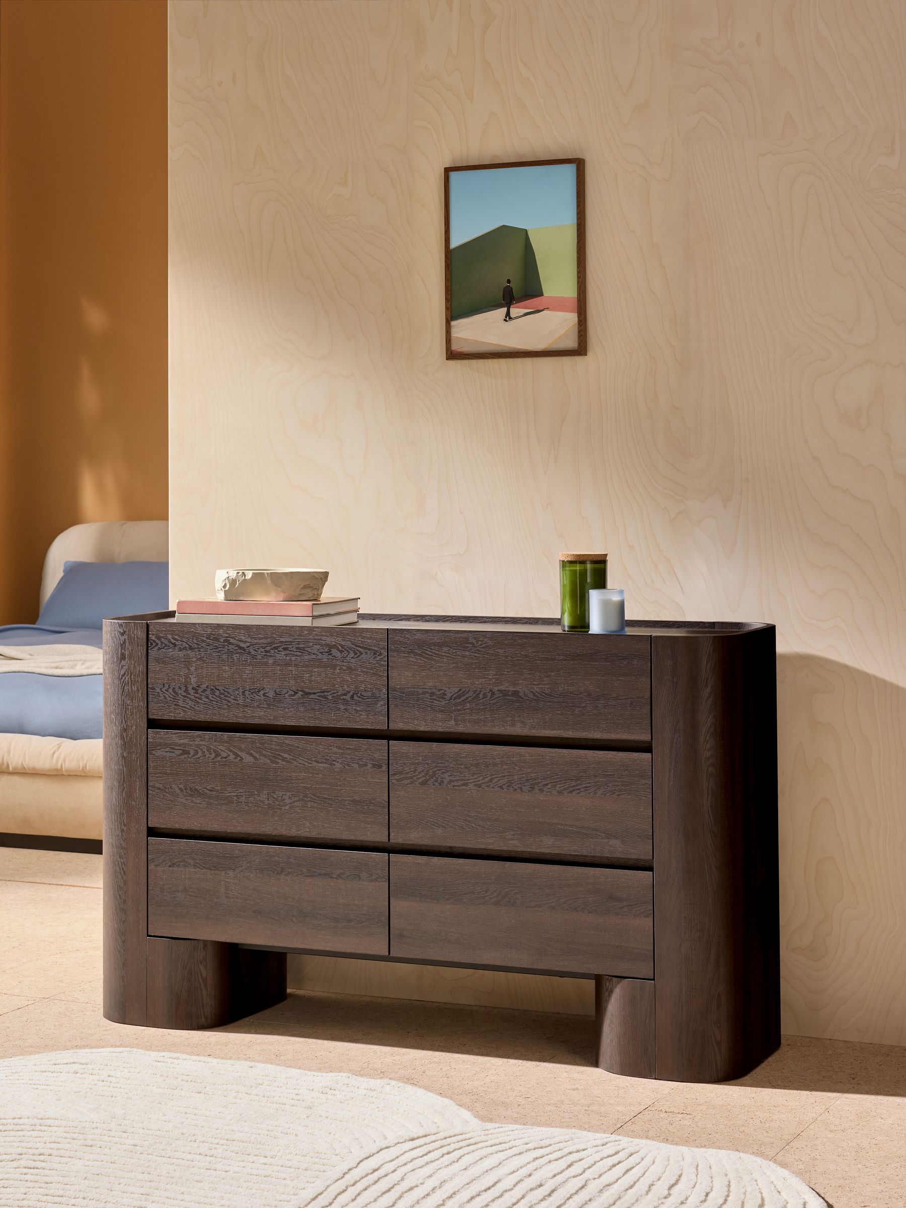 Wide Kain Wide Chest in Dark Wood Effect