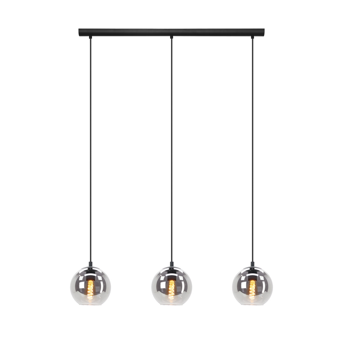EGLO hanglamp Ariscani - e27 - 76,5 cm - zwart - rookglas