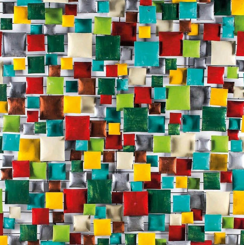 BIG-BEL - Décoration murale en métal, square multicolore 150x150