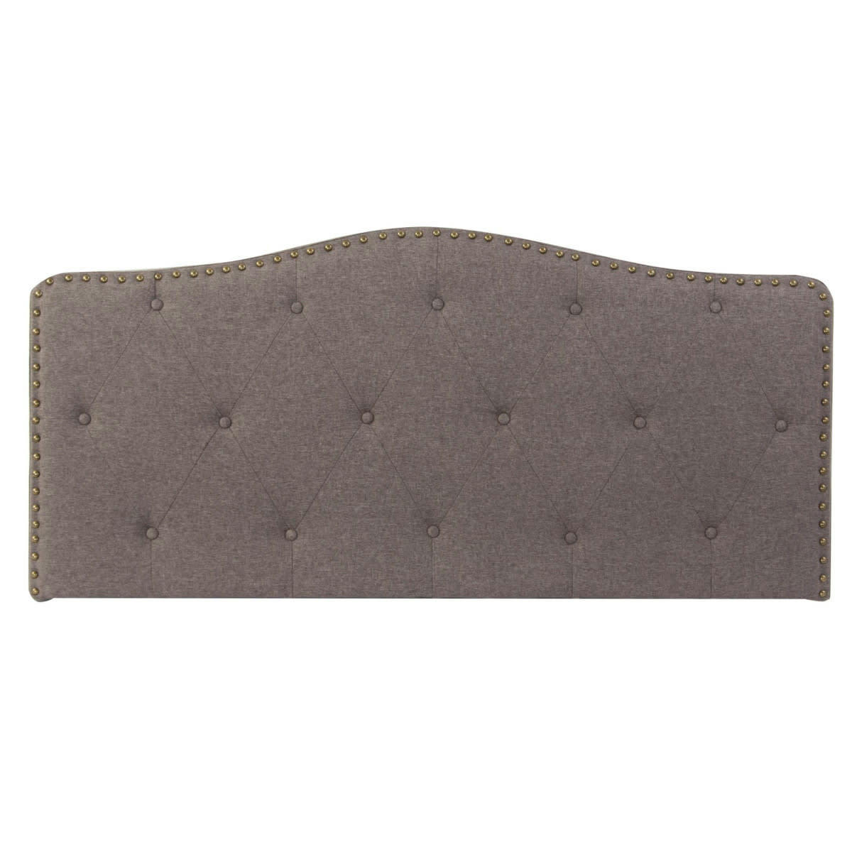 - Tête de lit classique capitonnée polyester gris foncé L146cm