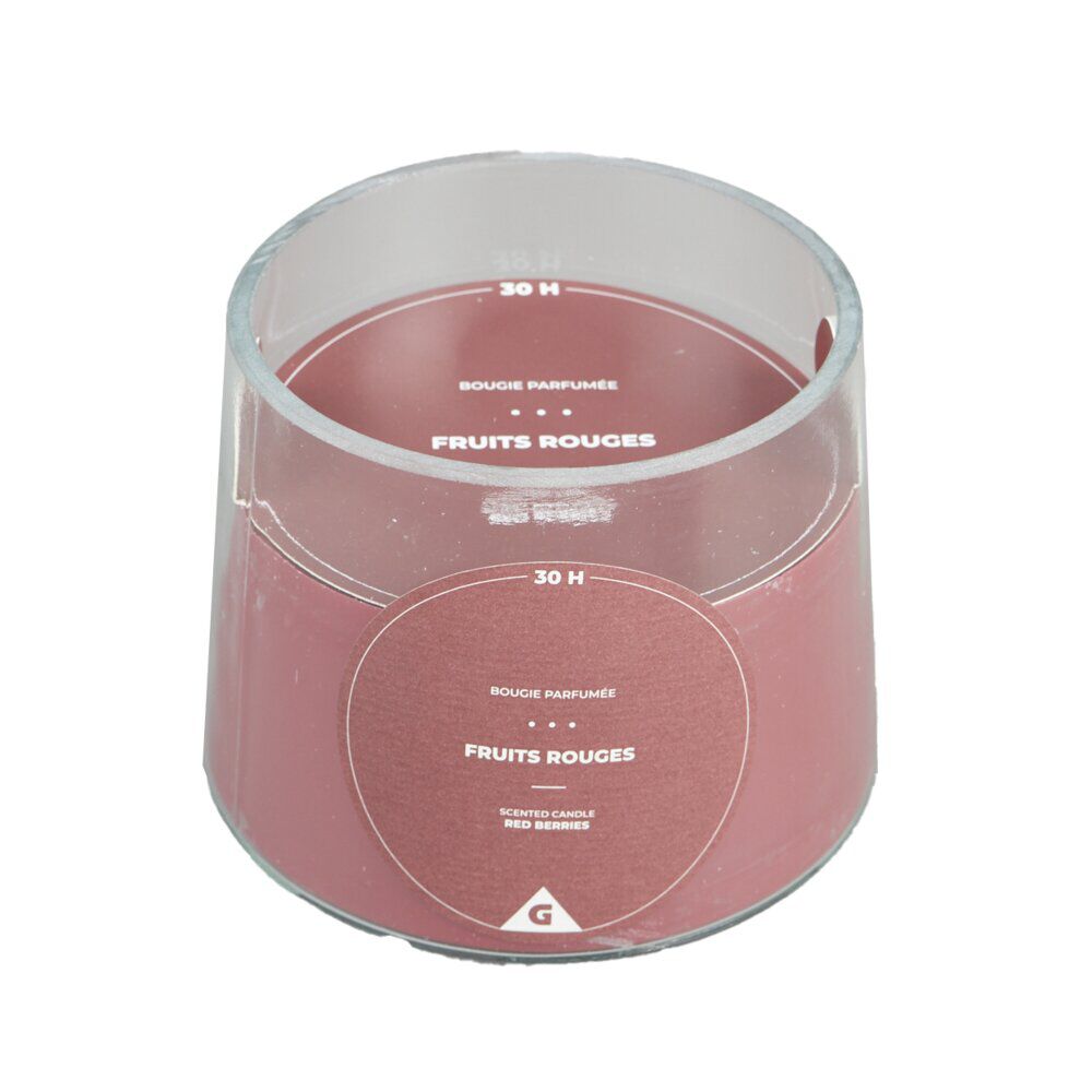 Bougie parfumée dans verre senteur fruits rouges 30H