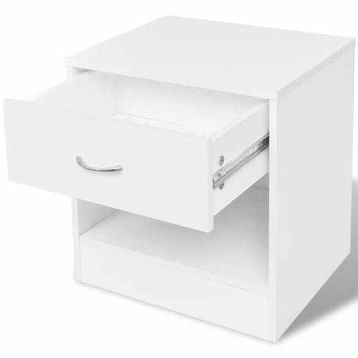 NNEVL Nightstand 2 pcs with Drawer White