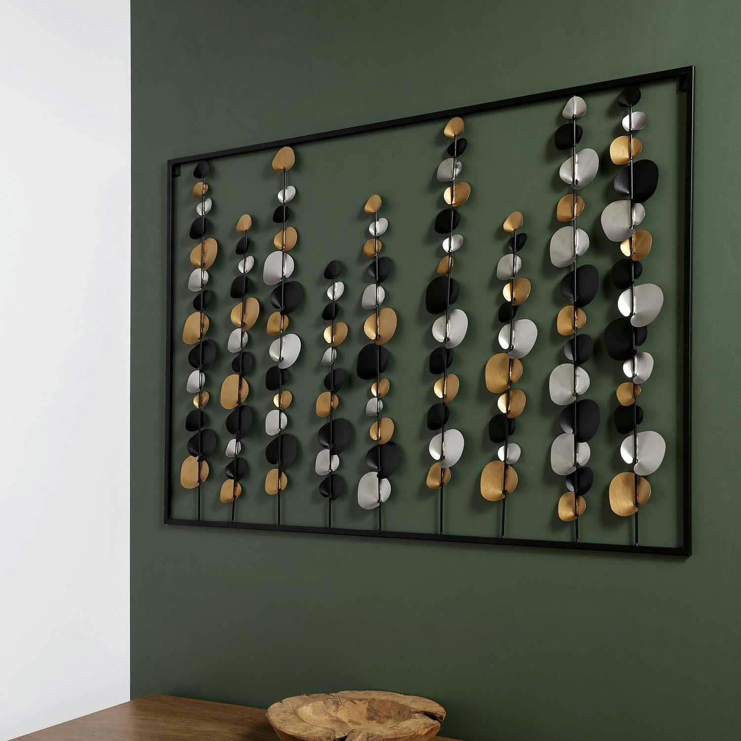 - Décoration murale fleuri en métal 100 x 70 cm