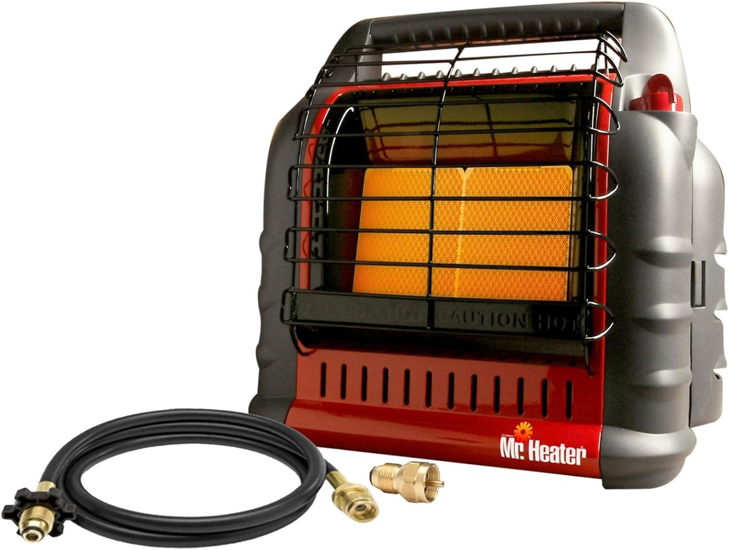 Mr. Heater Portable Big Buddy Propane Heater - 10-Ft Hose & Tank Adapter Bundle - Indoor/Outdoor Use - 4 000  9 000 or 18 000 BTU (3 Items)