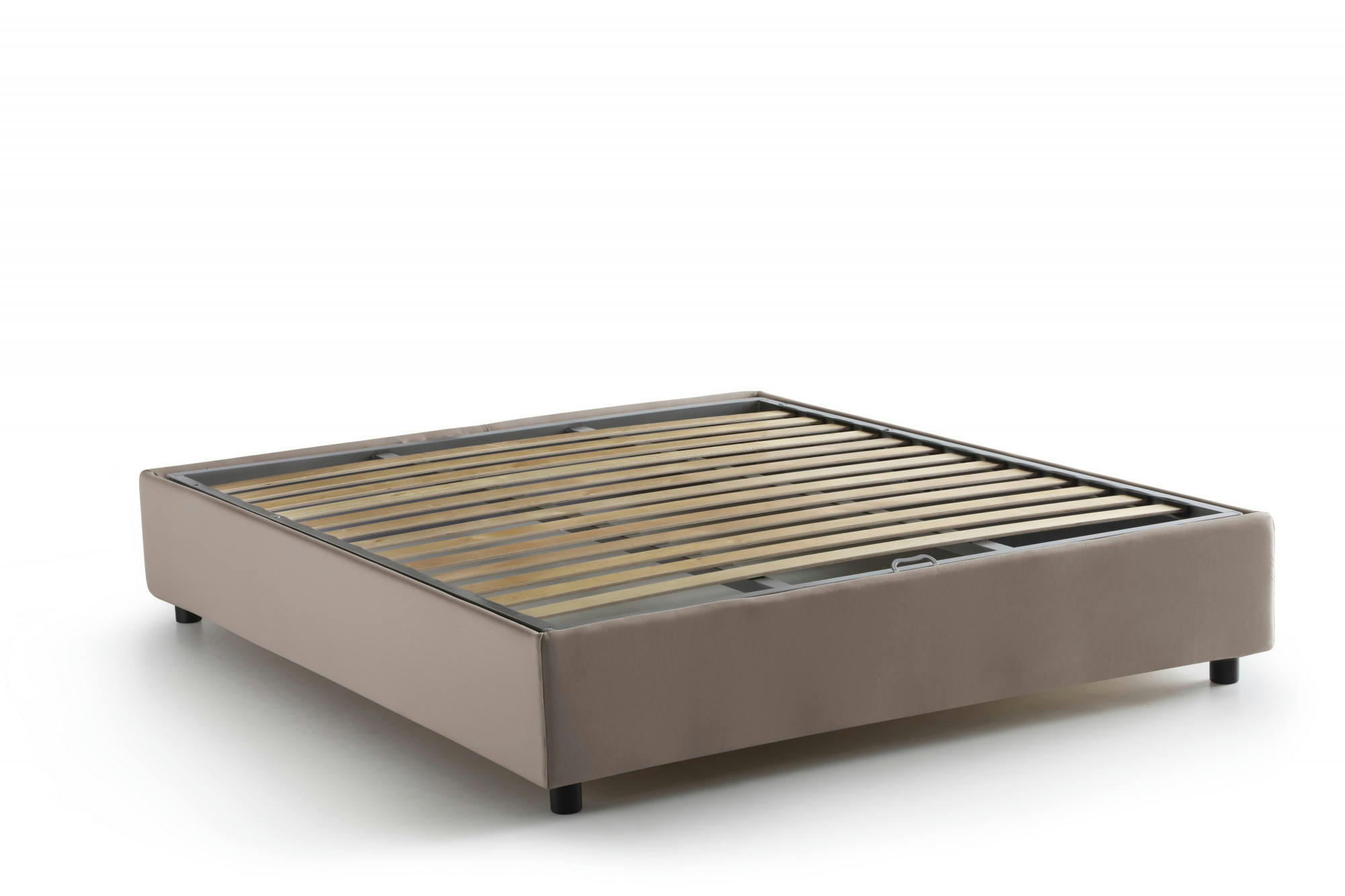 DAAJJ - Lit coffre 140x190 cm en tissu gris taupe