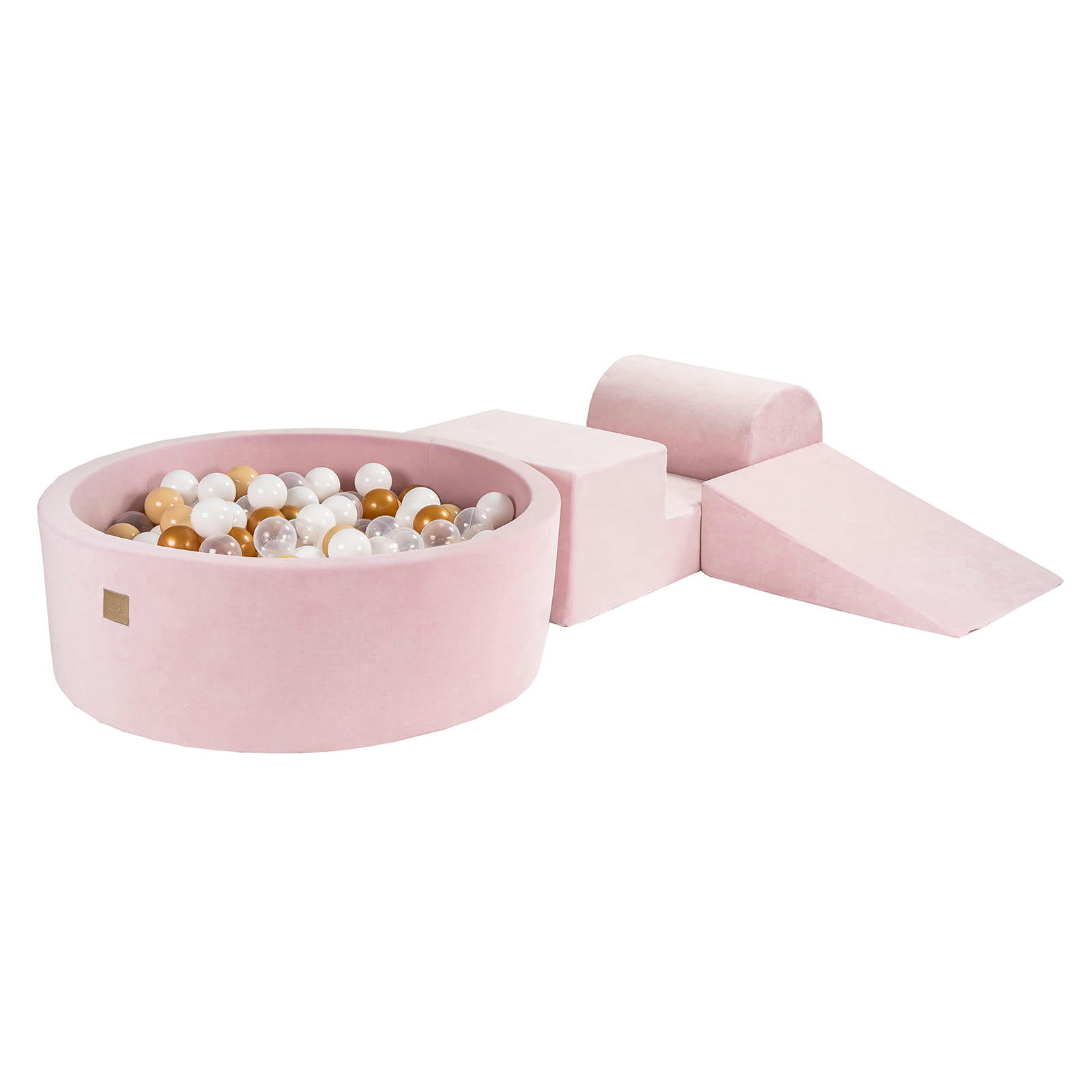 - Set mousse piscine rose clair boules Blanc/Or/Beige/Transparent