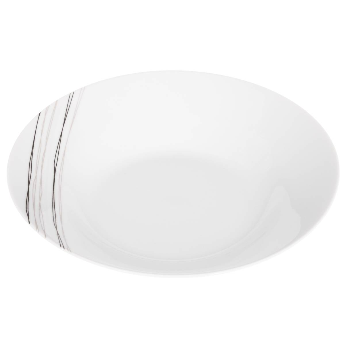 Set of 6 soup plates "Lignes" D.20.2 cm, White