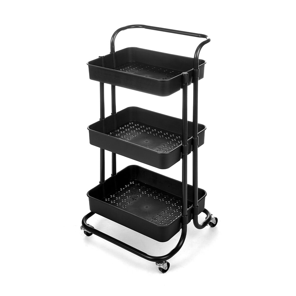 Carrinho de apoio preto com 3 niveis