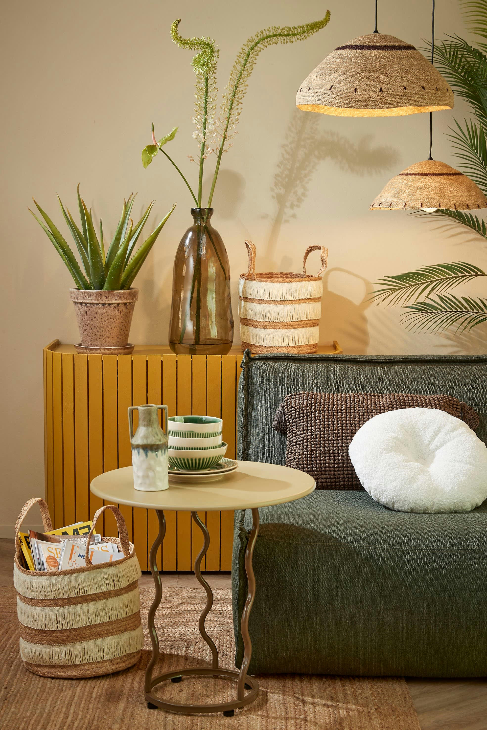 NADINE - Coussin en polyester recyclé crème D40