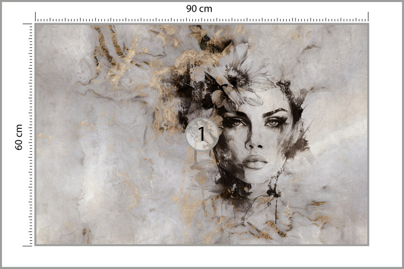 Fototapeta Abstrakcyjny Portret Na Betonie 90x60cm