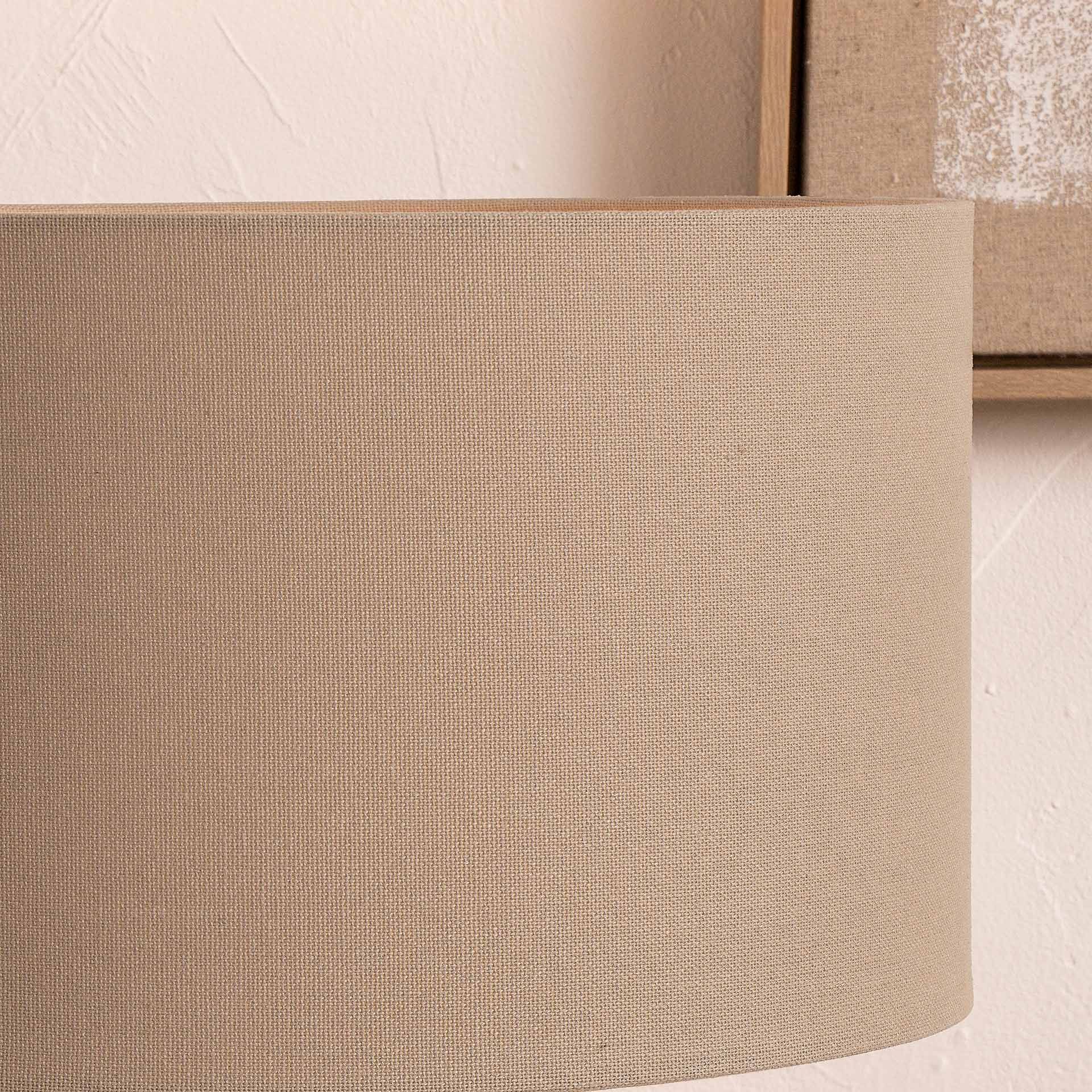 Ruma Taupe Cylinder Cotton Lampshade for Table Lamps and Floor Lamps