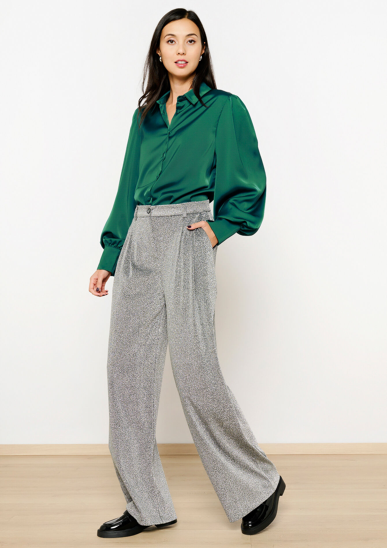 Palazzo broek met lurex