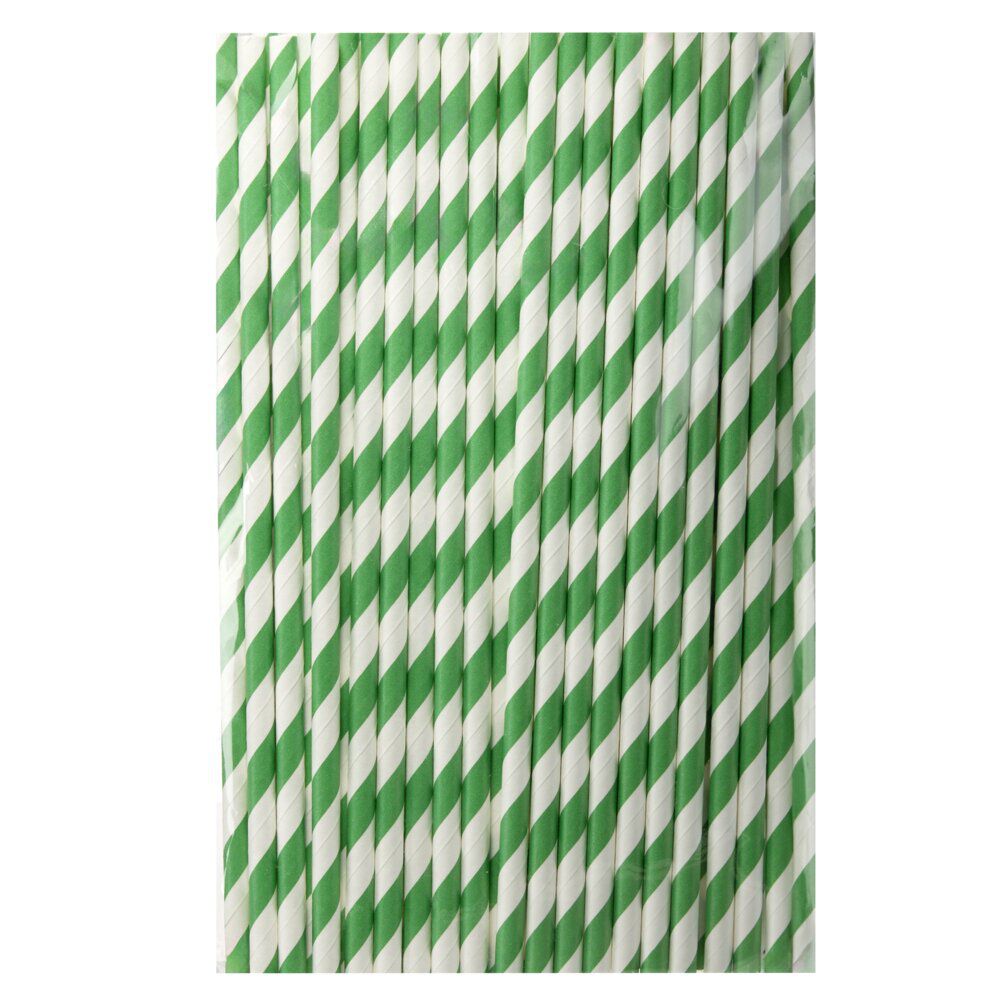 Paille papier x50 motif spirale blanc et coloré (5 modèles)