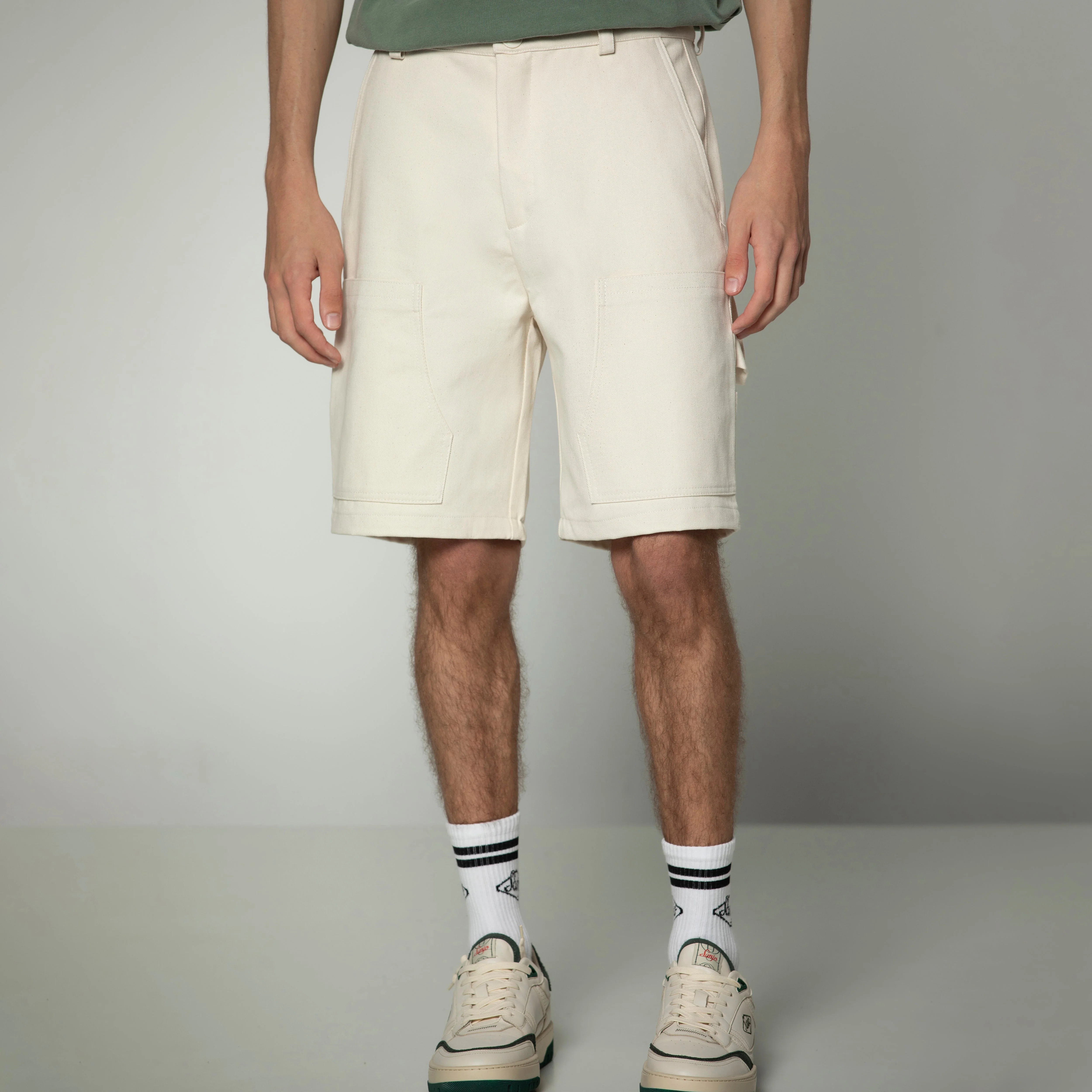 Sanjo Workwear Detail Shorts // Ecru