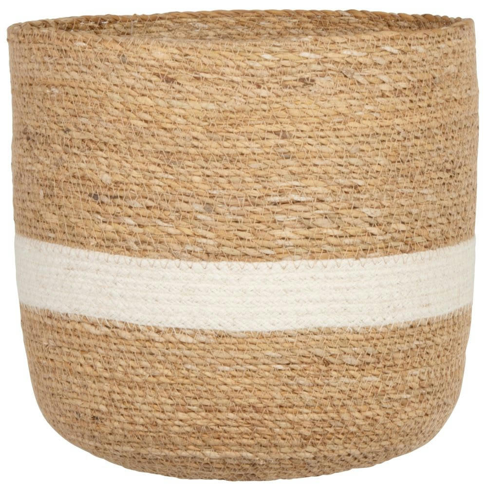 - Paniers en jacinthe d'eau marron et écru (x2)