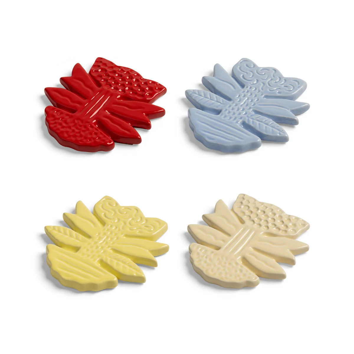 &klevering - Blume Untersetzter, Ø 9,5 cm, mehrfarbig (4er-Set)
