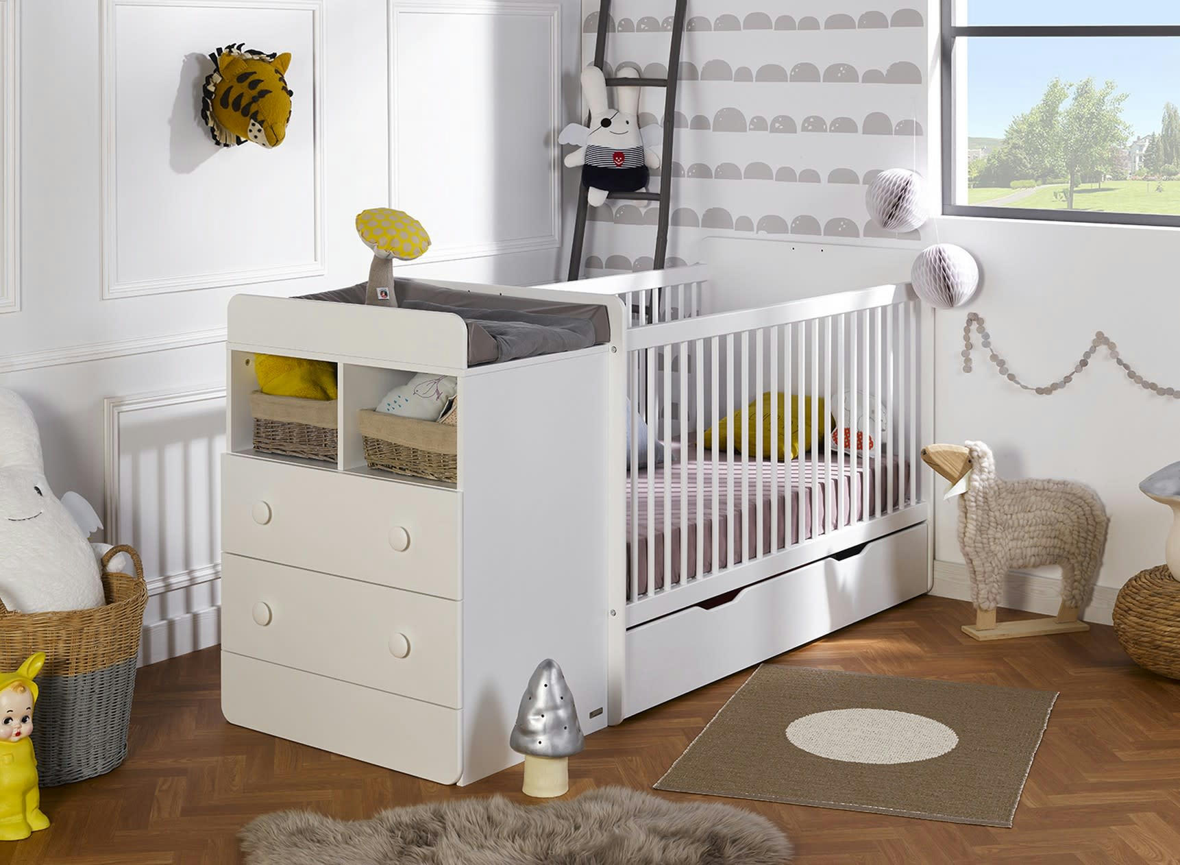 BORA - Lit bébé combiné Blanc