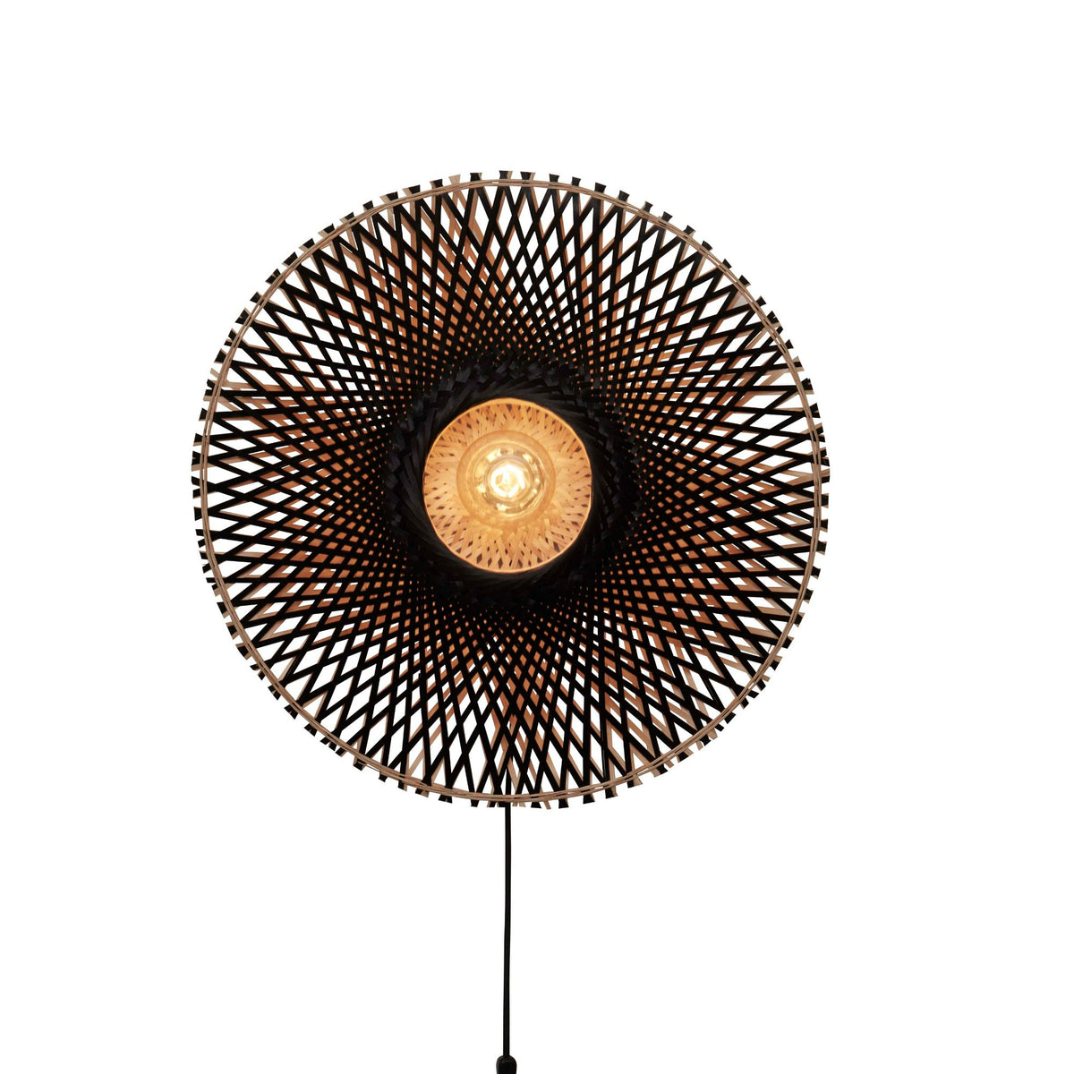 GOOD&MOJO wandlamp Kalimantan - zwart - Ø87cm
