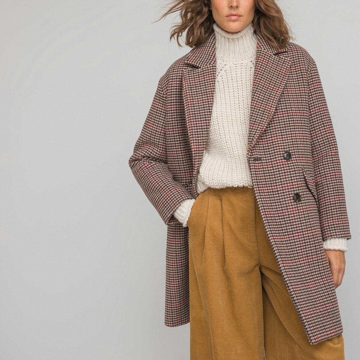 Manteau pardessus à carreaux