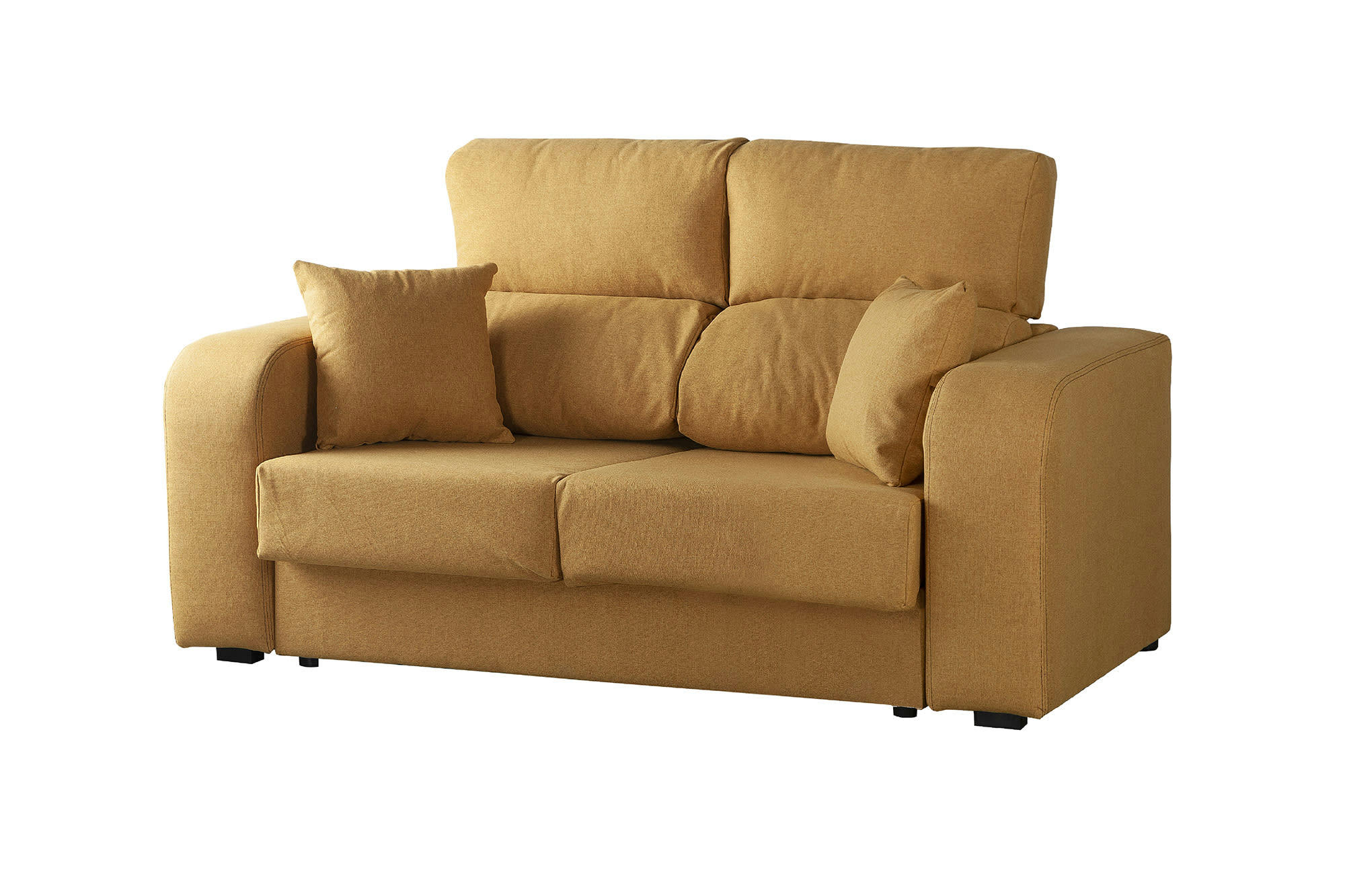 DPAJA - Canapé fixe 3 places en tissu ocre