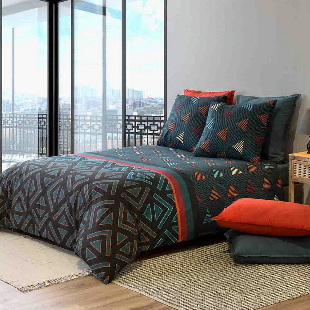 - Parure de lit 2 places coton à motifs 220x240 cm