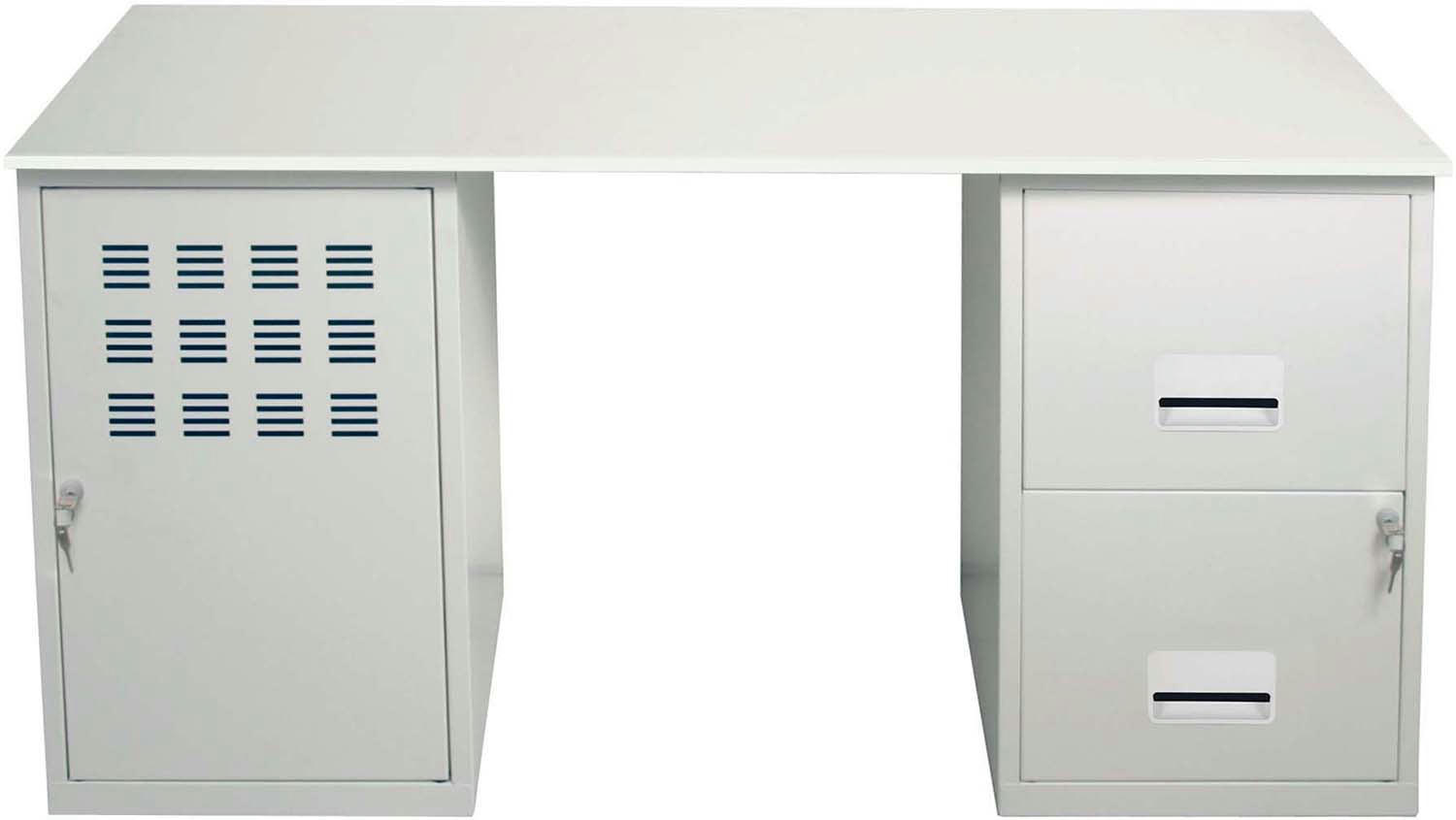 - Bureau design en métal blanc mat