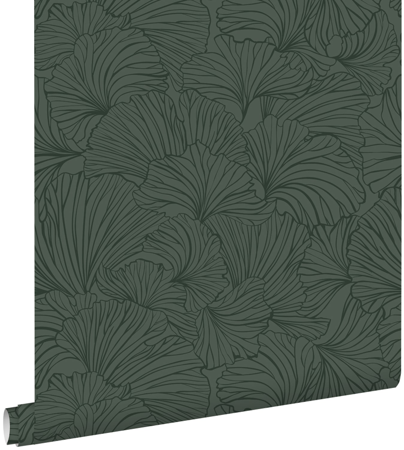 ESTAhome behang ginkgo bladeren donkergroen - 53 cm x 10.05 m - 139618