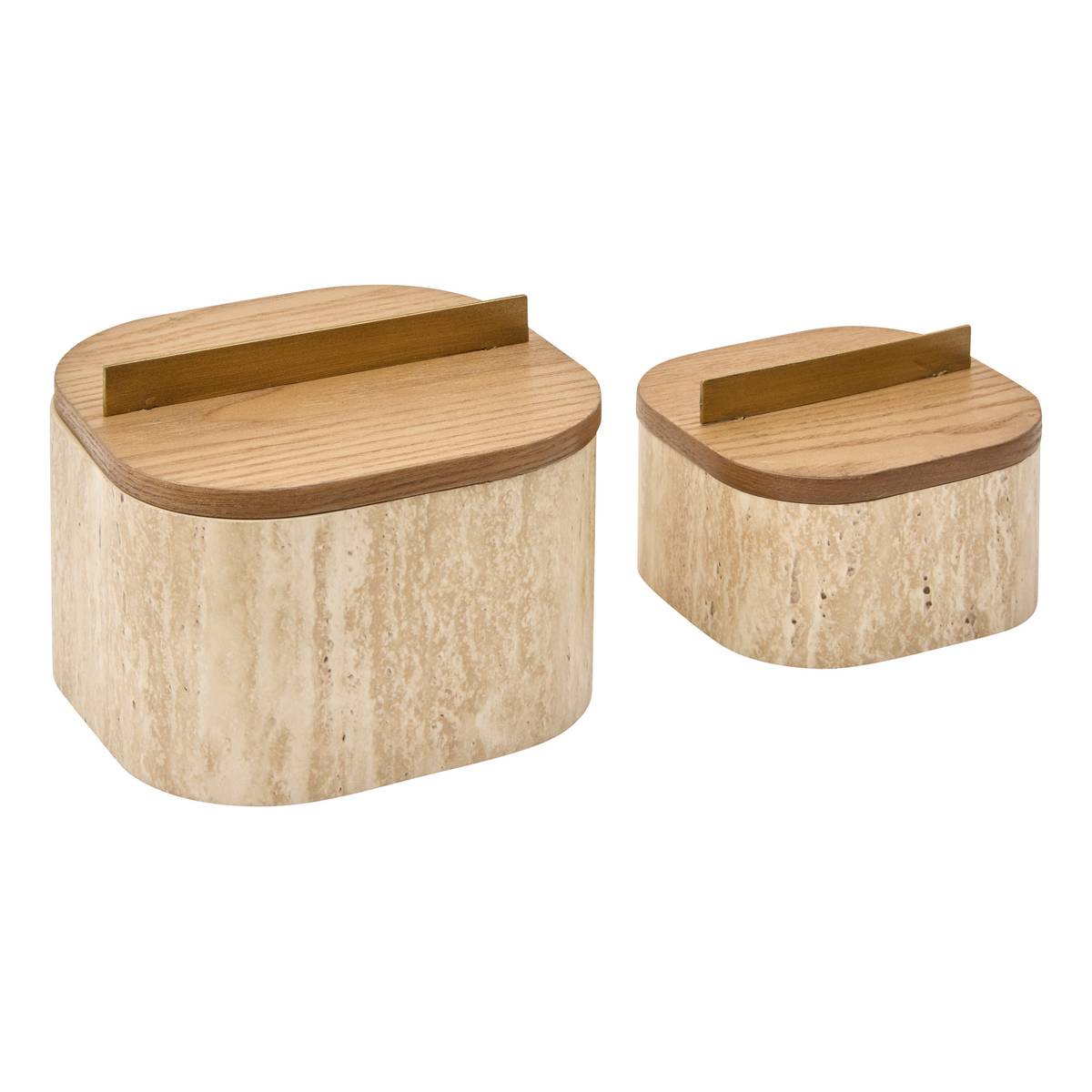 Decorative Box "Anaya" Beige, L.14/18 cm