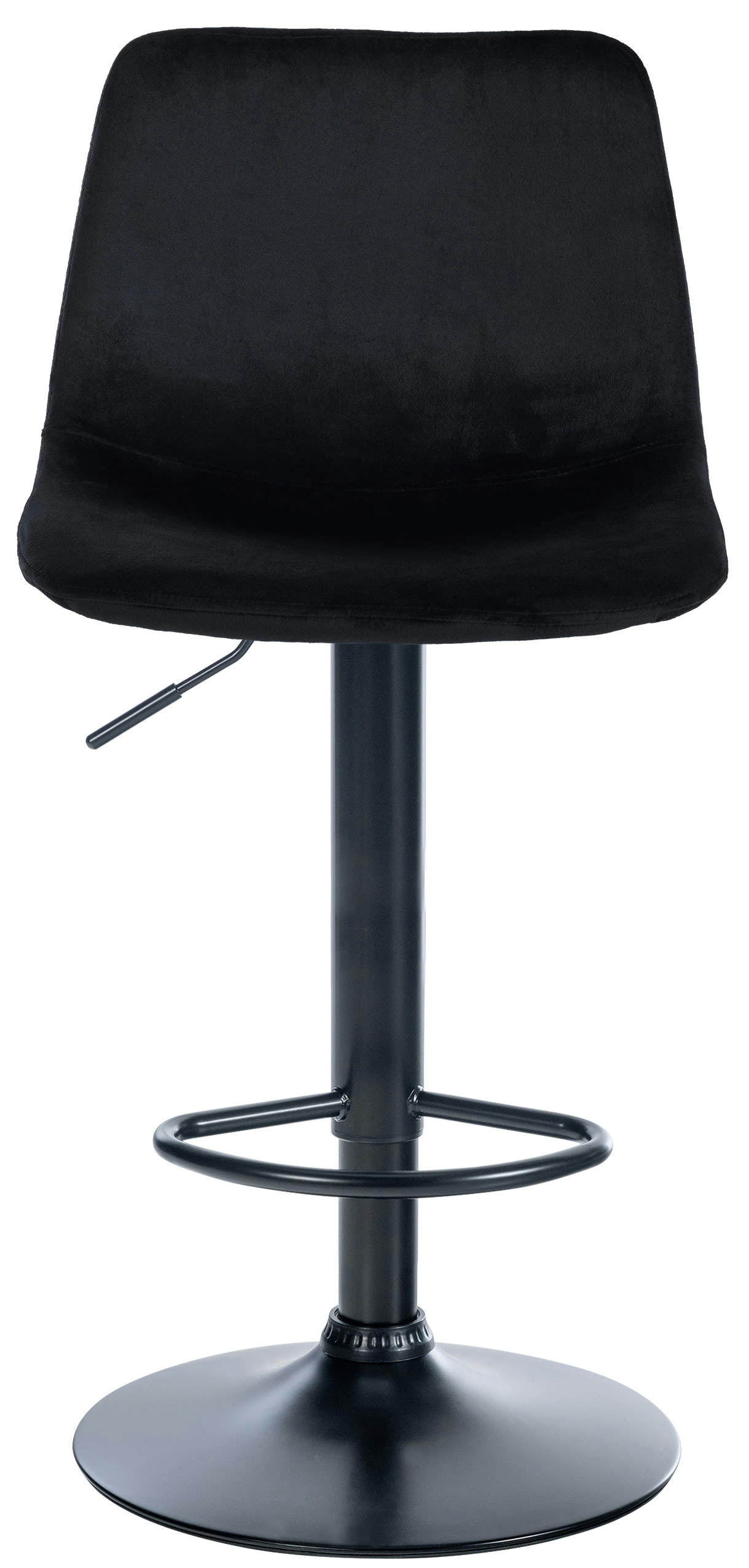 DIVO - Tabouret de bar velours ajustable pivotant velours Noir