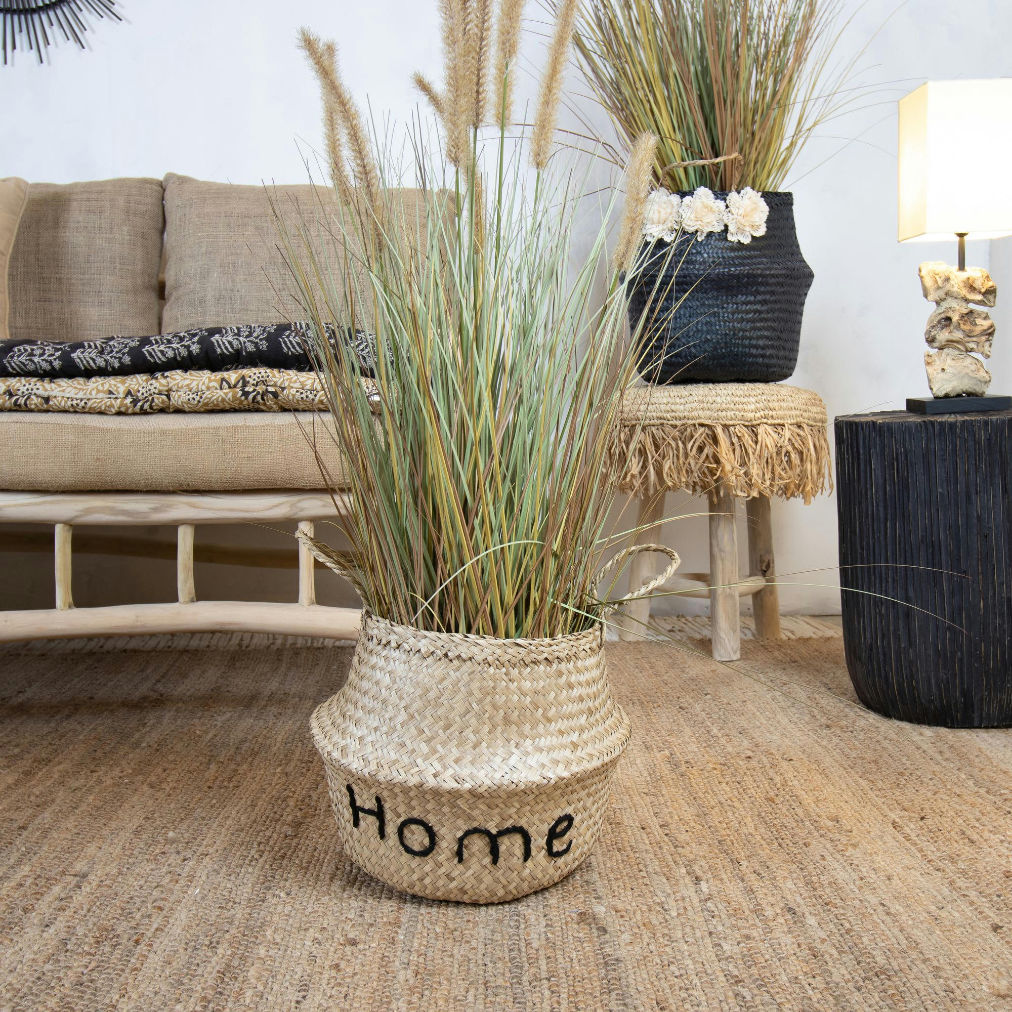 NAXOS - Panier cache-pot en jonc de mer