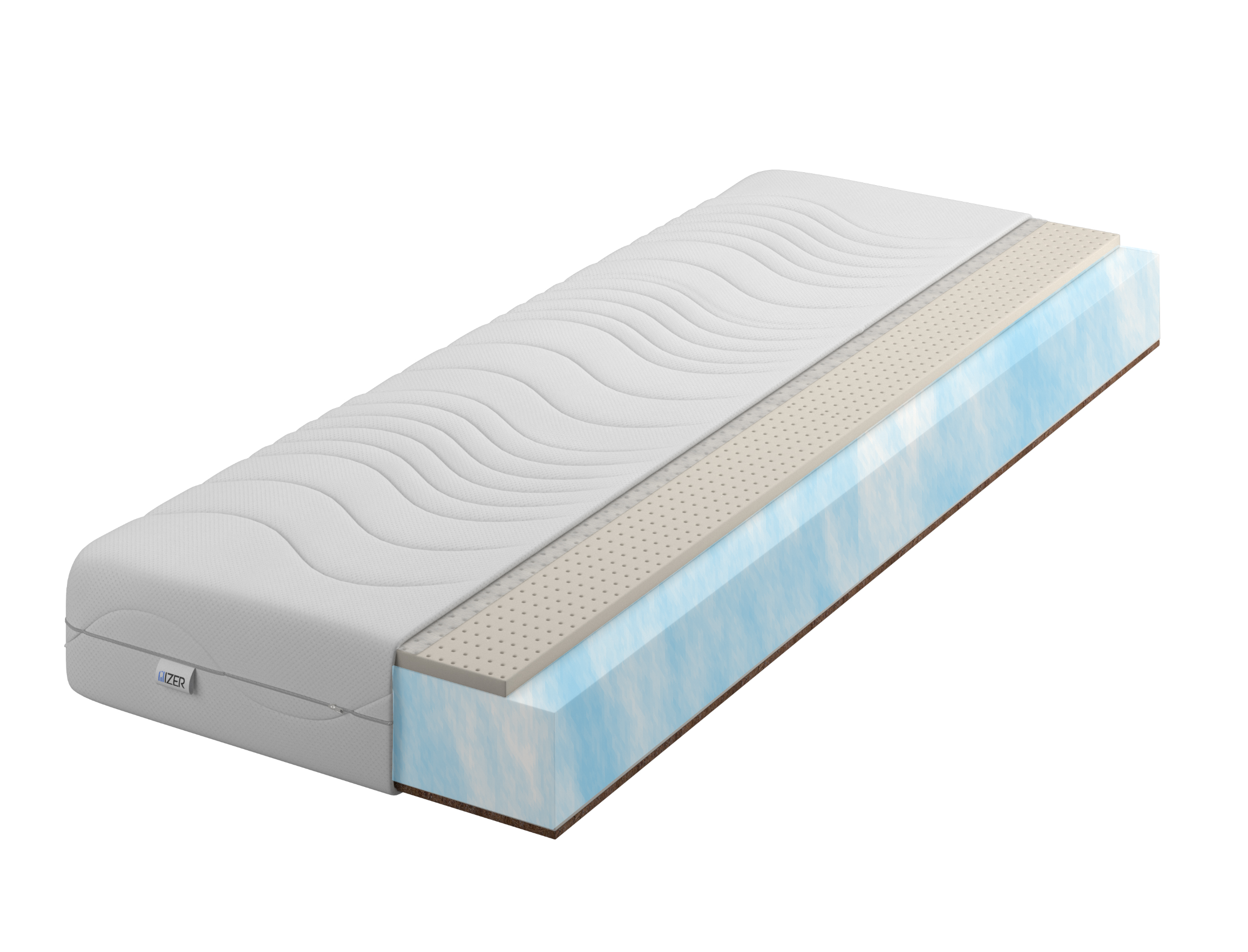 Materac piankowy70x190 16cm Aqua  Latex   Kokos| Dwustronny H2/H4