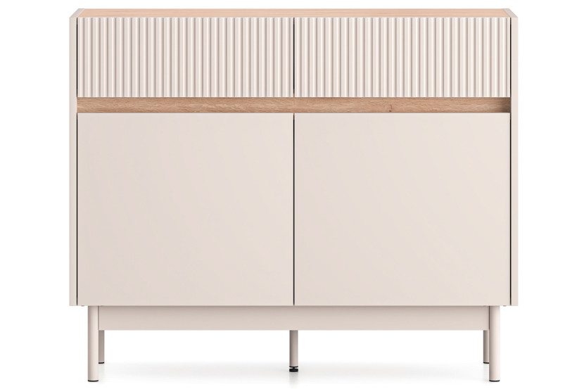 KONSIMO NALIA Mała komoda 104 cm z szufladami, cichy domyk, metalowe nóżki
