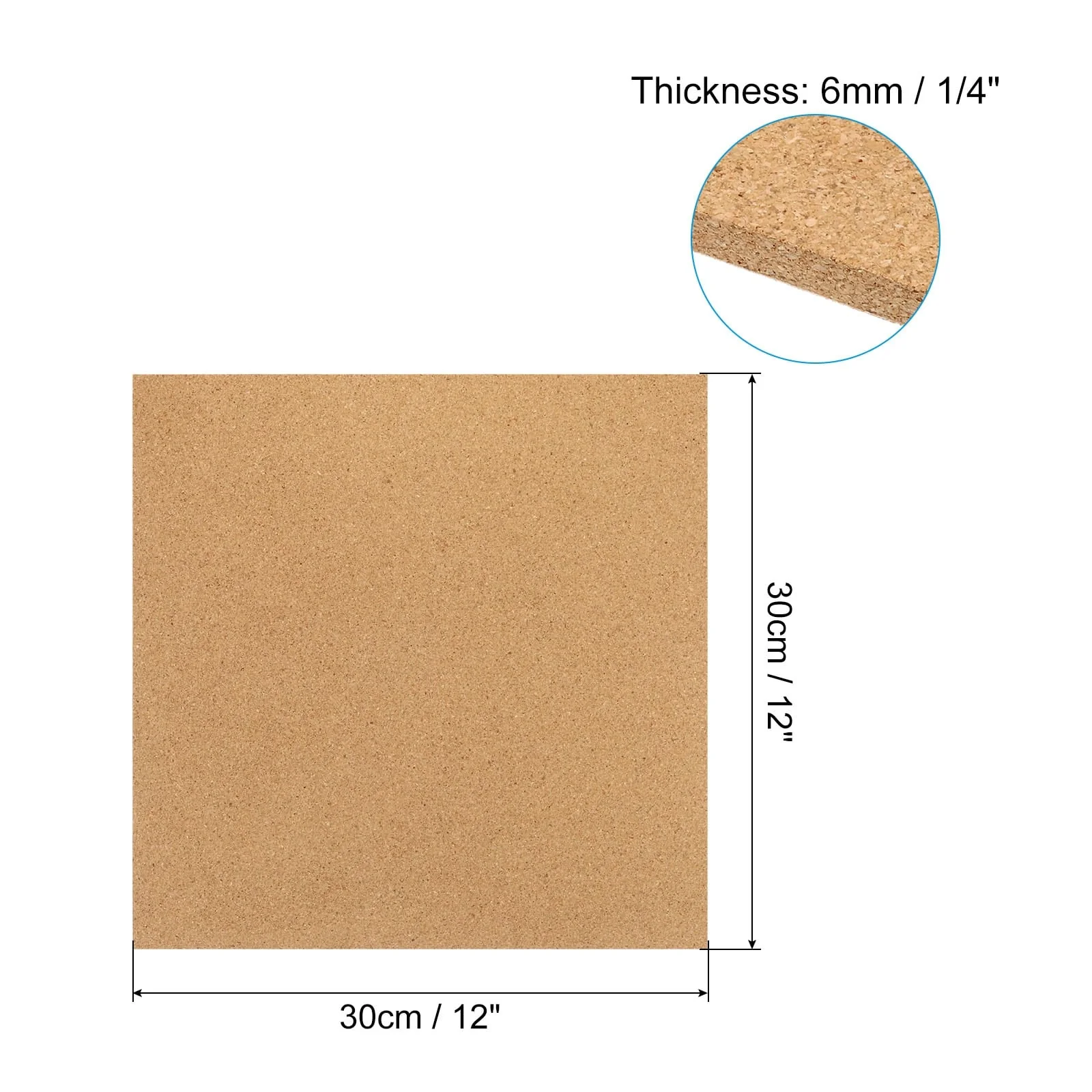12x12 Cork Board Tiles, 4 Pcs Square Bulletin Board - Wood