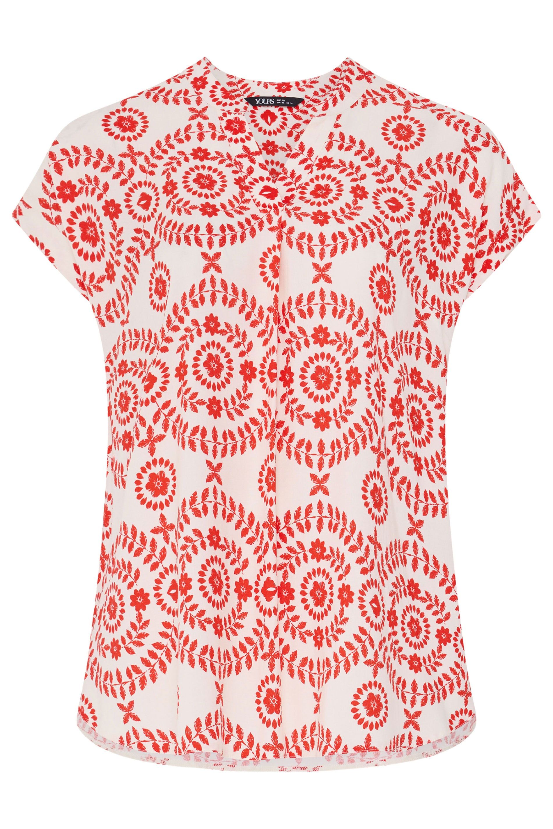 Yours Floral Print Pleated Blouse