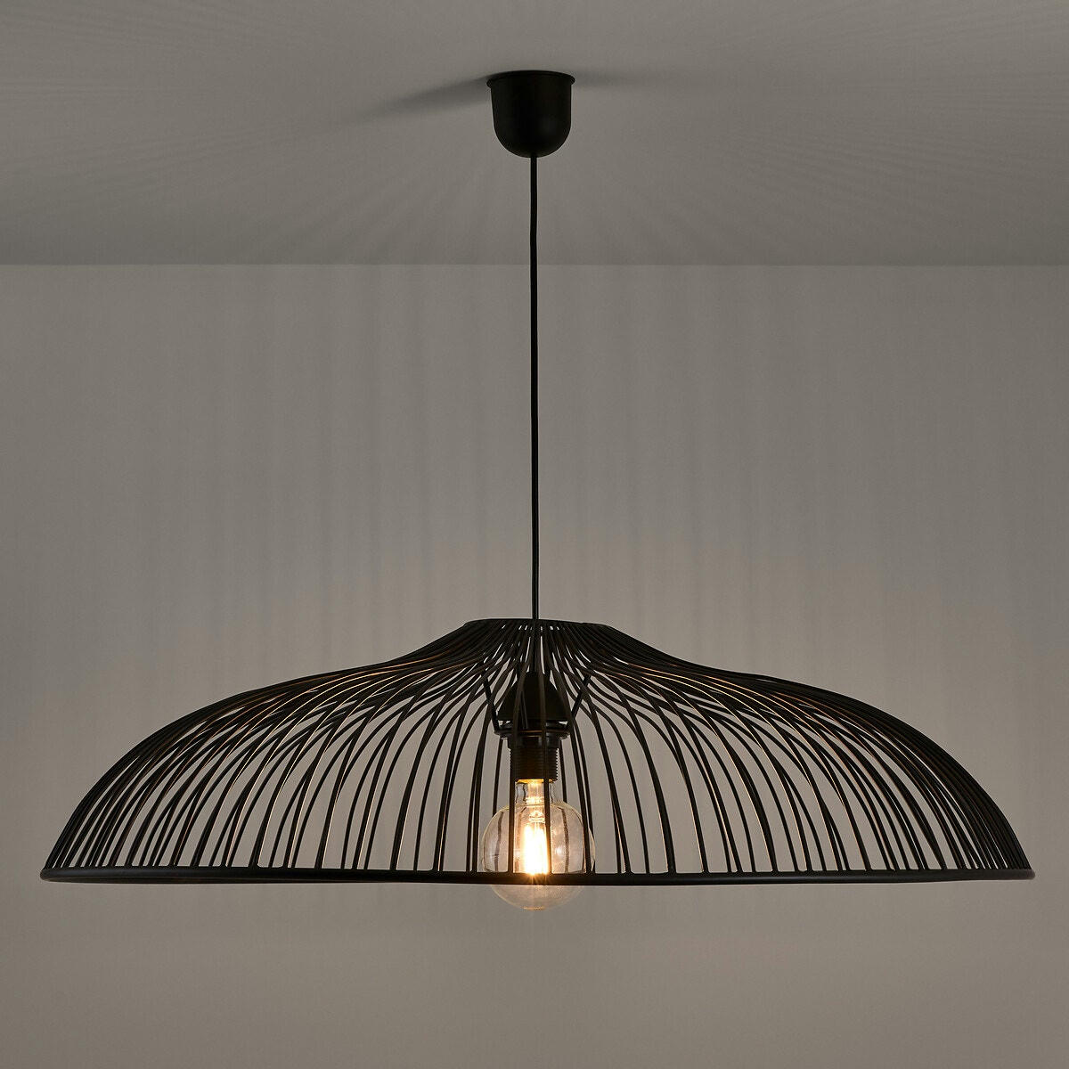 Suspension filaire métal fer Ø80 cm, Filia