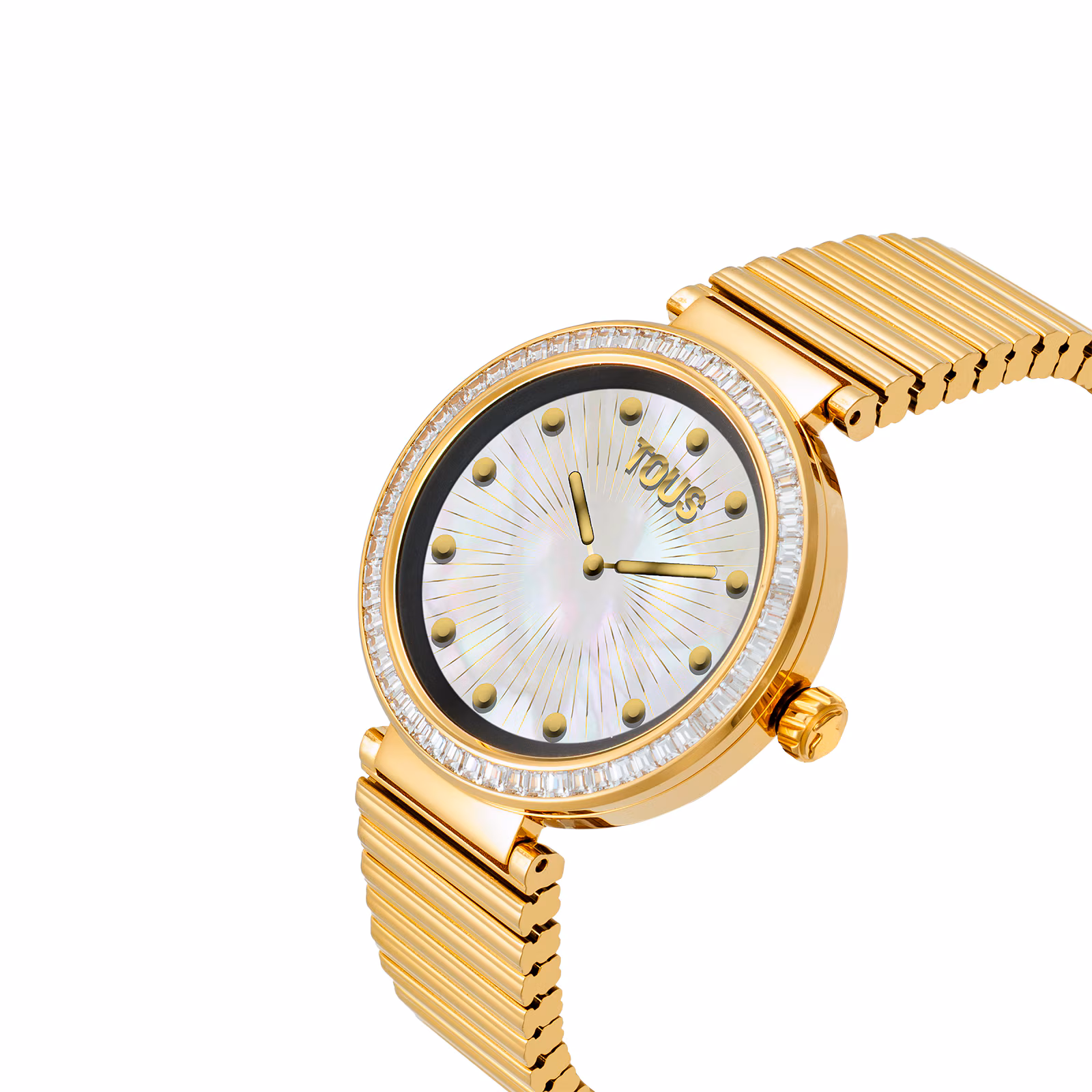 Reloj smartwatch con brazalete de acero dorado y zirconias S-CONNECT